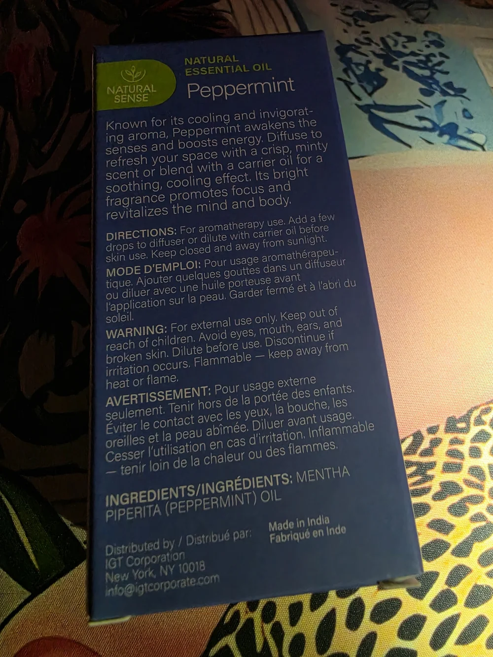 Peppermint Essential Oil - Green/Blue